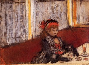 Woman in a Cafe by Edgar Degas Oil Painting Reproduction