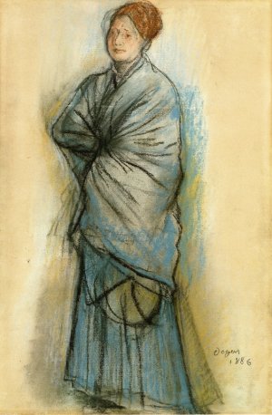 Woman in Blue also known as Portrait of Mlle. Helene Rouart by Edgar Degas Oil Painting Reproduction