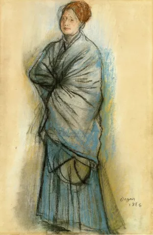 Woman in Blue also known as Portrait of Mlle. Helene Rouart by Edgar Degas Oil Painting Reproduction