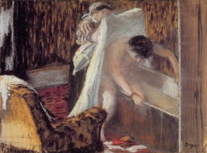 Woman Leaving Her Bath by Edgar Degas Oil Painting Reproduction