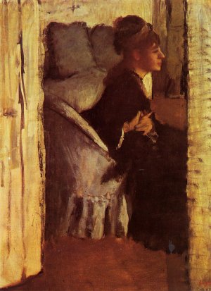 Woman Putting on Her Gloves by Edgar Degas Oil Painting Reproduction