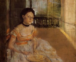 Woman Seated on a Balcony by Edgar Degas Oil Painting Reproduction