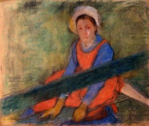 Woman Seated on a Bench by Edgar Degas Oil Painting Reproduction