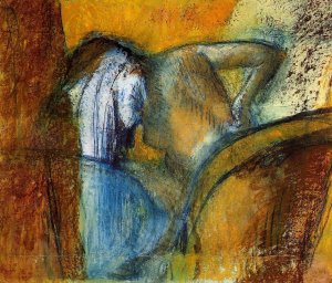 Woman Seen from Behind, Drying Hair by Edgar Degas Oil Painting Reproduction
