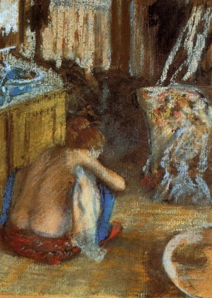 Woman Squatting by Edgar Degas Oil Painting Reproduction