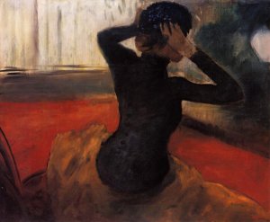 Woman Trying on a Hat by Edgar Degas Oil Painting Reproduction
