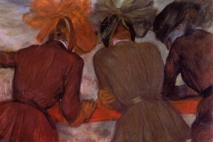 Women Leaning on a Railing by Edgar Degas Oil Painting Reproduction
