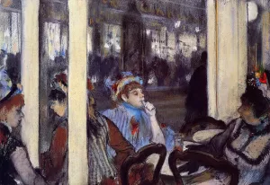 Women on a Cafe Terrace in the Evening by Edgar Degas - Oil Painting Women on a Cafe Terrace in the Evening by Edgar Degas - Hand-Painted Oil Painting Reproduction