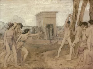 Young Spartan Girls Challenging Boys by Edgar Degas - Hand-Painted Oil Painting Reproduction