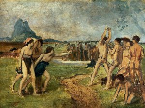 Young Spartans Exercising by Edgar Degas Oil Painting Reproduction