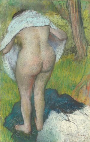 Young Woman Dressing Herself by Edgar Degas Oil Painting Reproduction