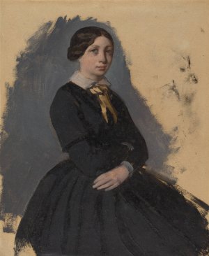 Young Woman In Black by Edgar Degas Oil Painting Reproduction