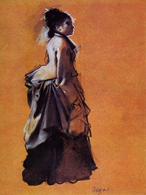 Young Woman in Street Dress by Edgar Degas Oil Painting Reproduction