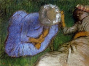 Young Women Resting in a Field by Edgar Degas Oil Painting Reproduction